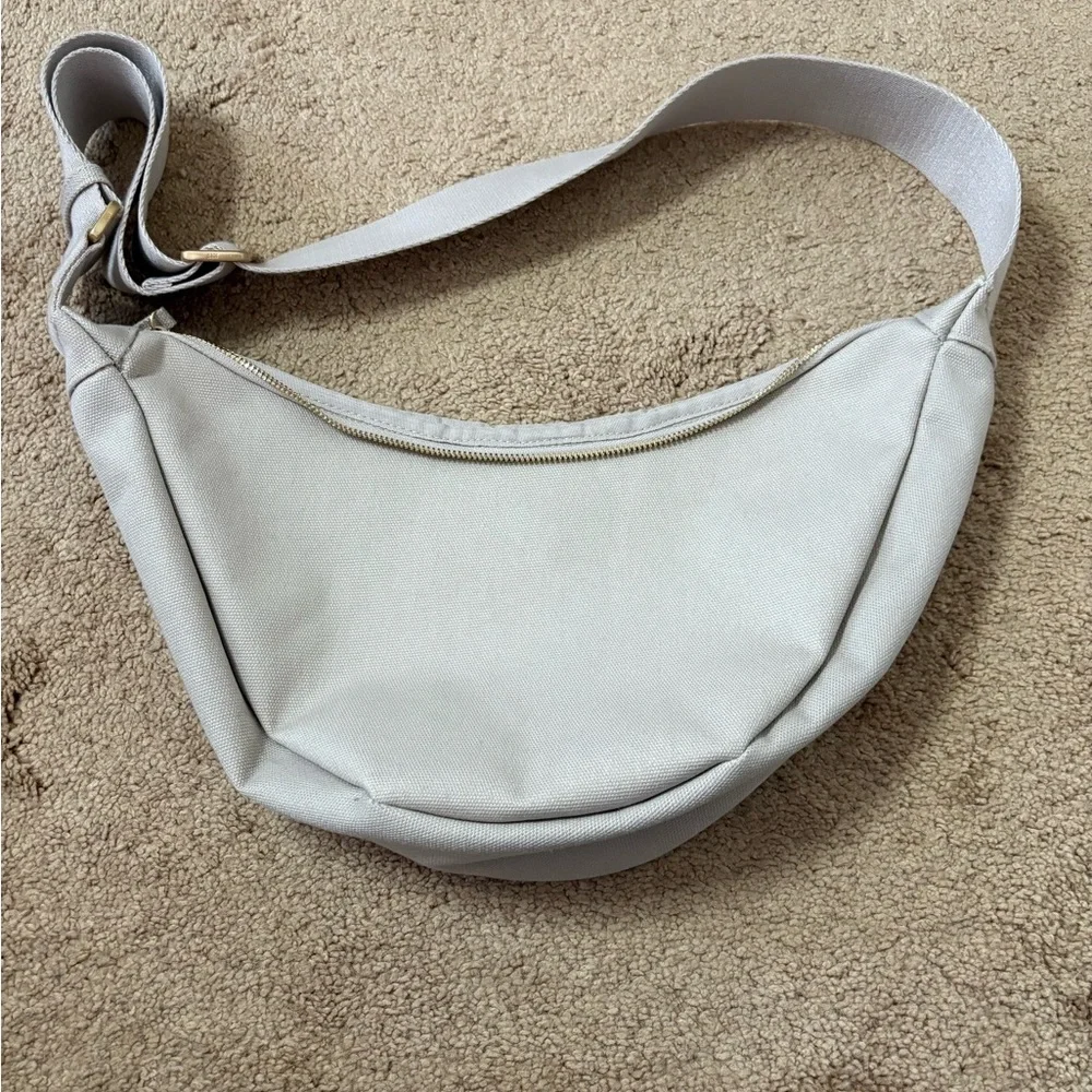 July Everyday Crescent Canvas Crossbody Light Gray Shoulder Bag - Picture 5 of 8